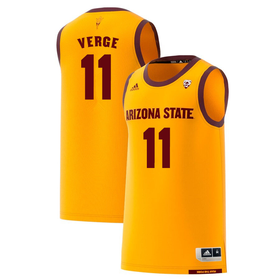 Men #11 Alonzo Verge Arizona State Sun Devils College Basketball Jerseys Sale-Gold